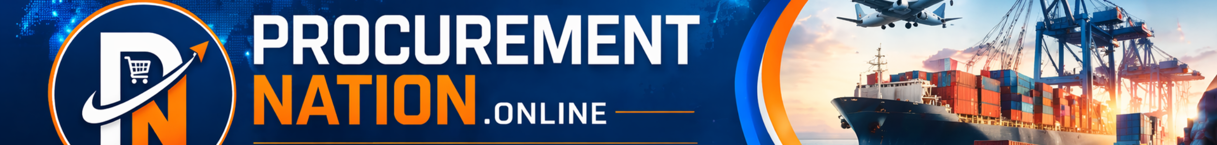 Smarter procurement for global logistics with transportation and strategy icons.